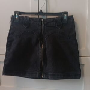 Black Denim Mini Skirt